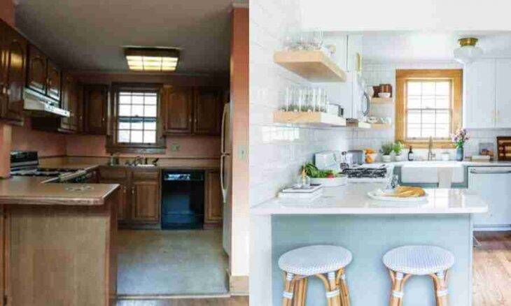 Antes e depois: essa cozinha superantiga tinha uma só coisa que valia a pena manter
