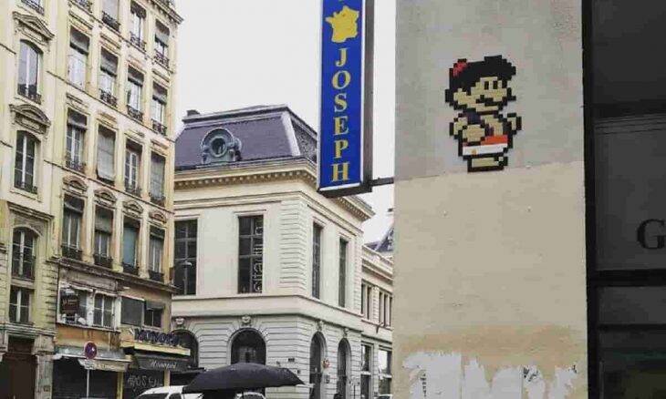 Mosaico do Mario Bros: arte de rua. Fotos: Reprodução/Instagram