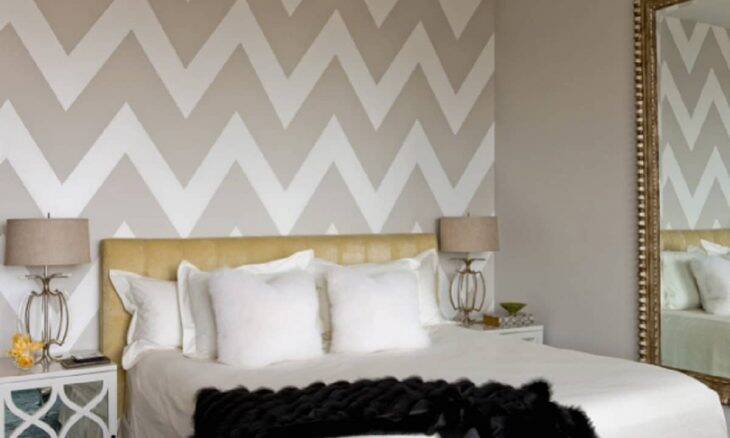 As listras em chevron podem trazem o estilo para a decoração de todos os cômodos. Foto: Divulgação/ Lovejoy Interiors