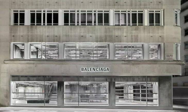 Nova loja da Balenciaga em Londres tem conceito Raw Architecture. Fotos: Divulgação/ Balenciaga