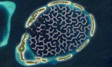 Um arquipélago está 'nascendo' das águas nas Maldivas. Fotos: Divulgação/ Waterstudio.NL