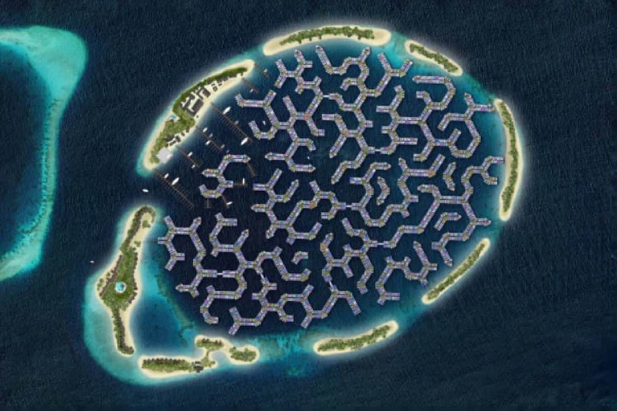 Um arquipélago está 'nascendo' das águas nas Maldivas. Fotos: Divulgação/ Waterstudio.NL