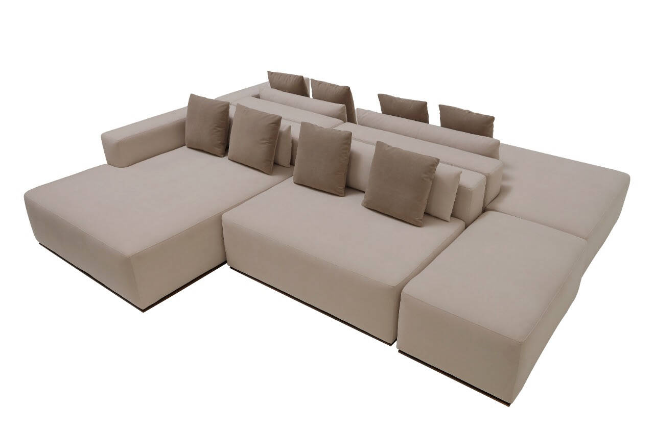 Sofás modulares trazem estilo e praticidade para a sala. Fotos: Divulgação/ Gold Line Mobiliário